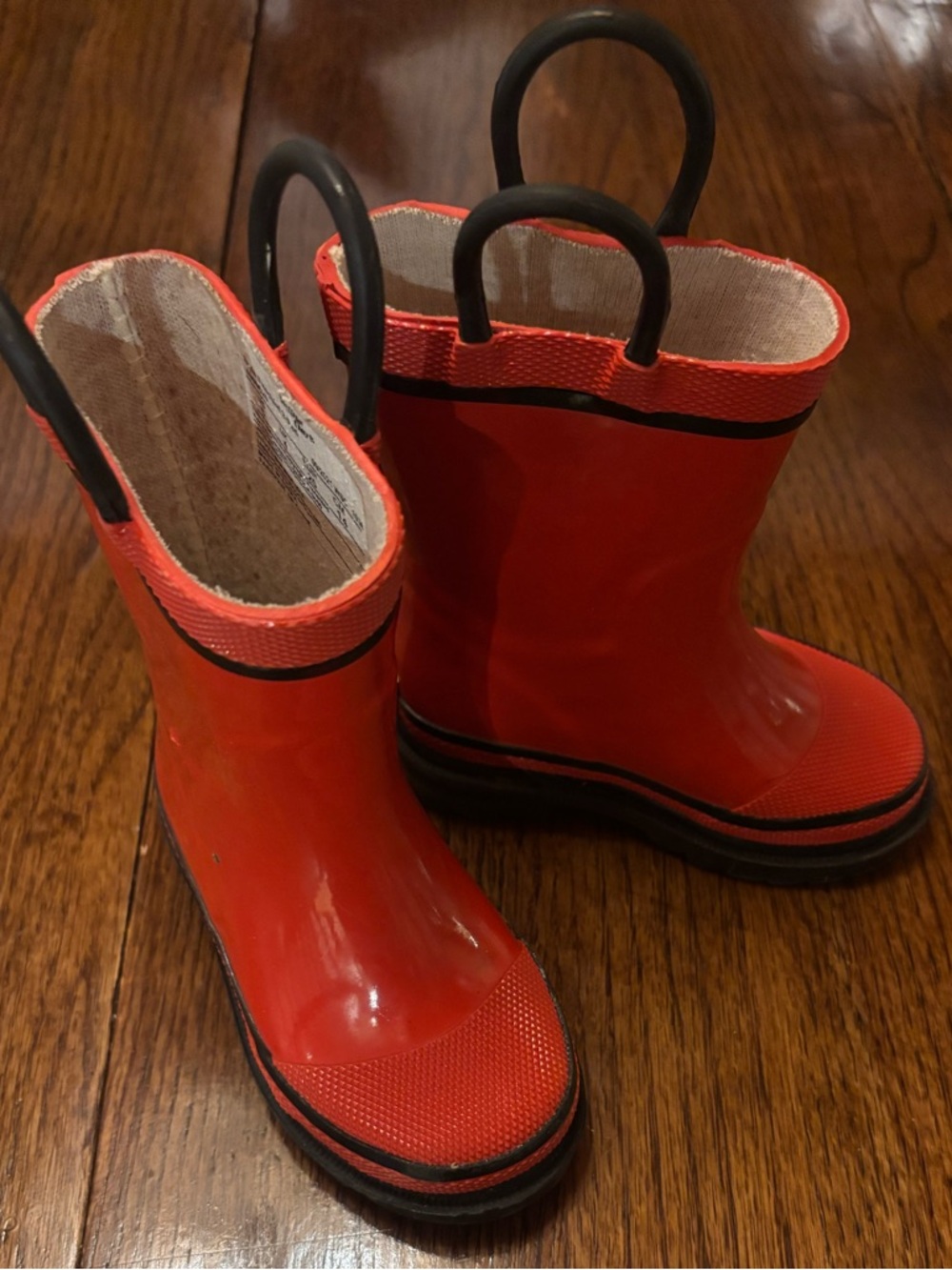 Western Chief Kids Red Pull-On Rain Boots with Handles